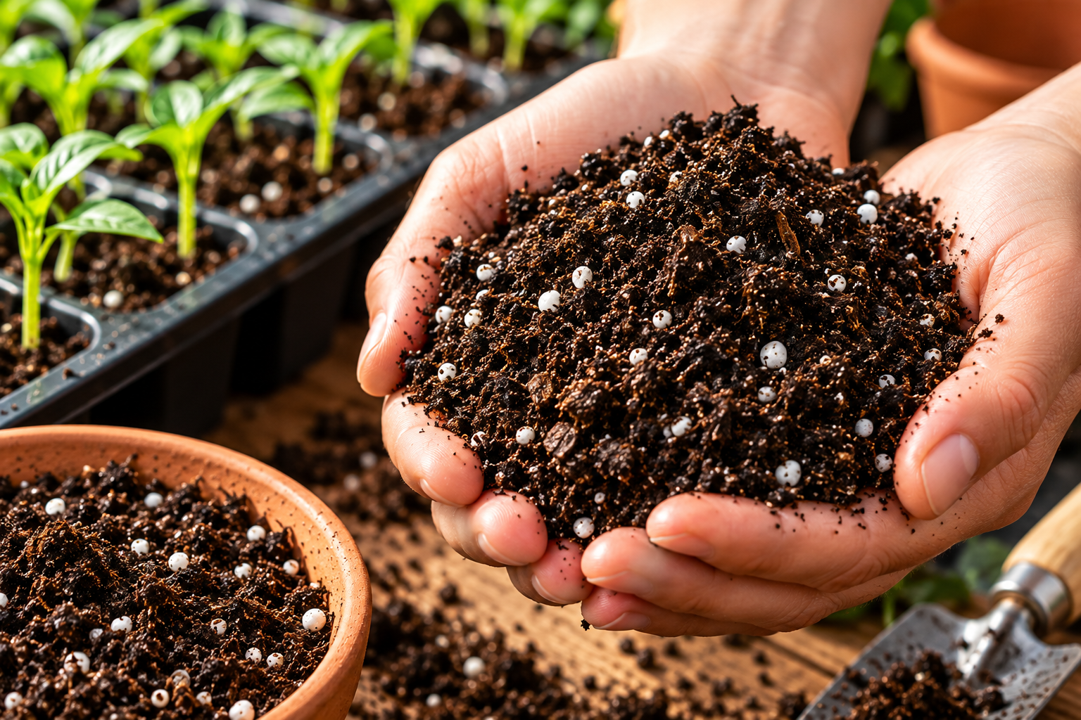 Sustrato ligero para germinar semillas de chile