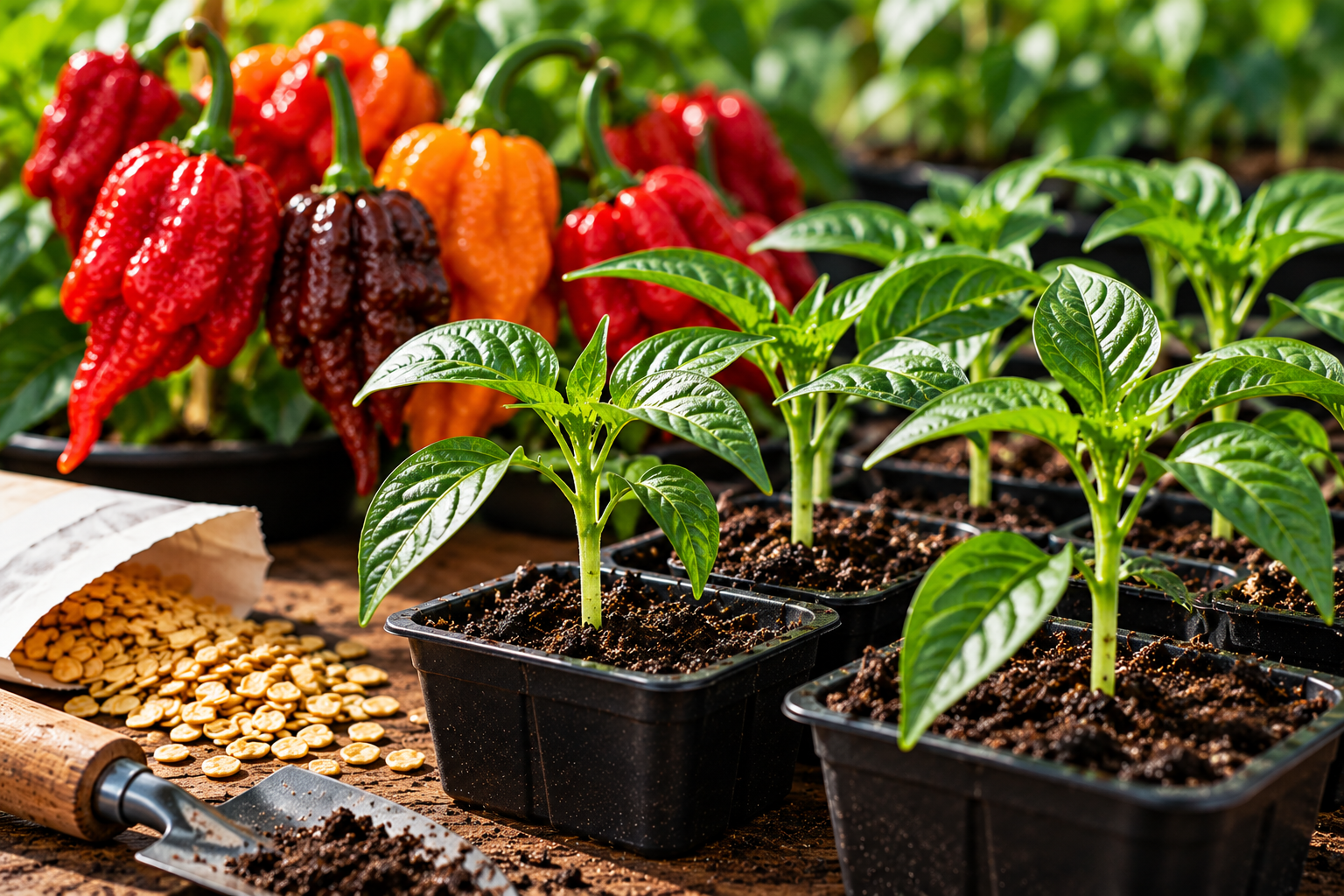 Planta joven de chile superpicante