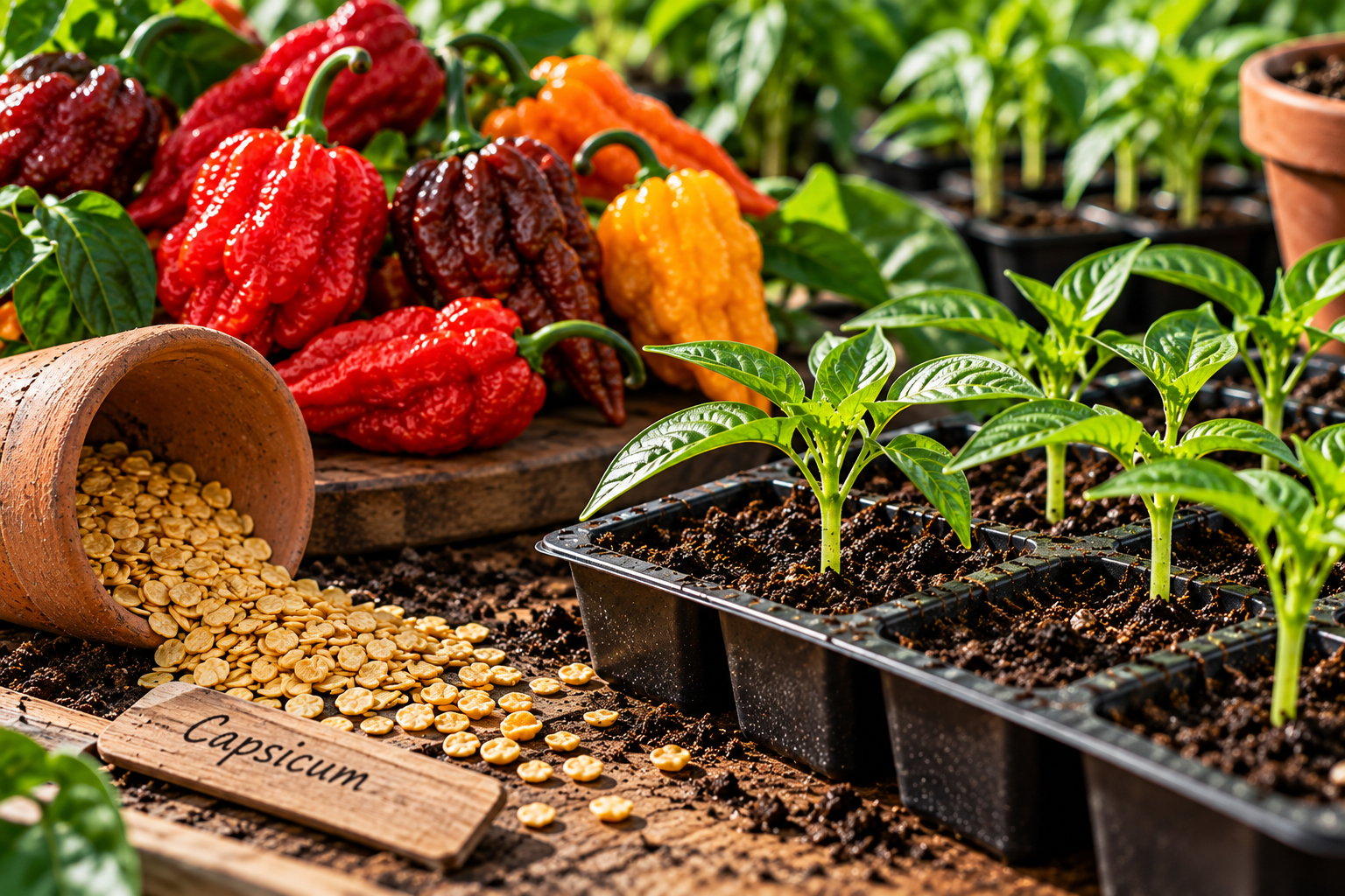 Cultivo y cuidado de plantas de chiles superpicantes