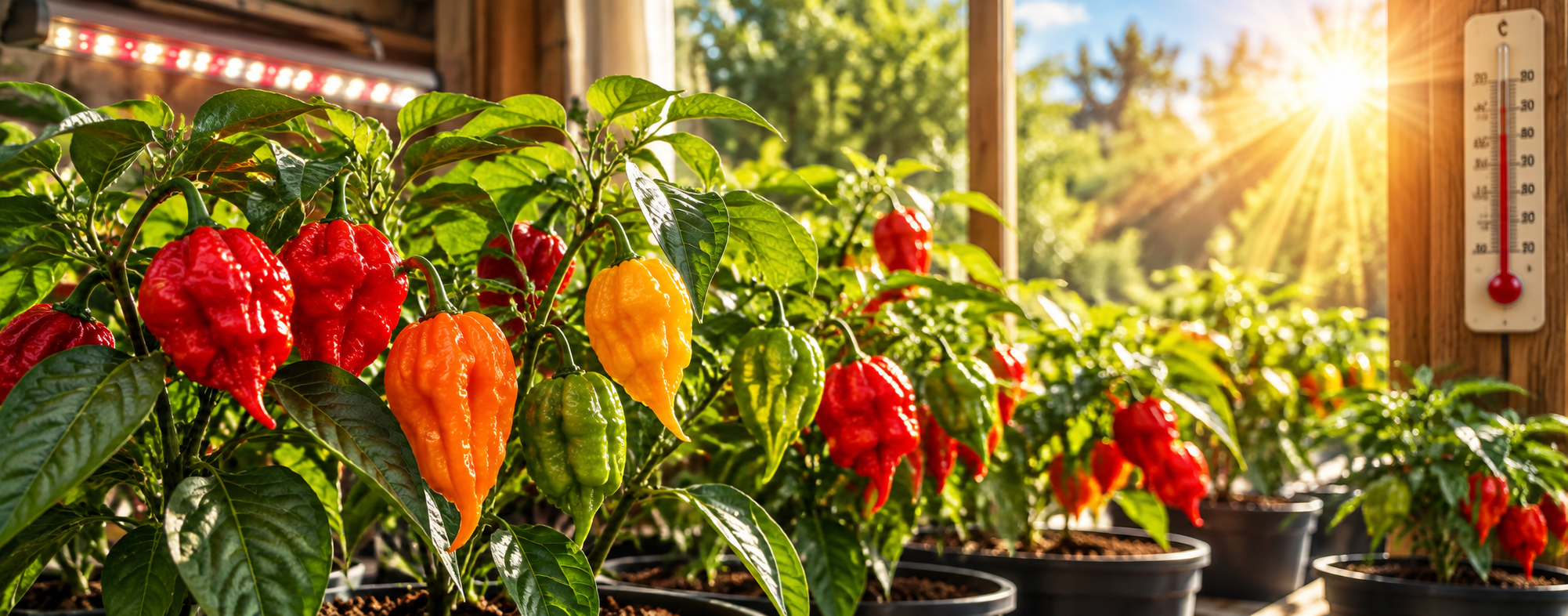 Temperatura y luz para cultivar plantas de chile