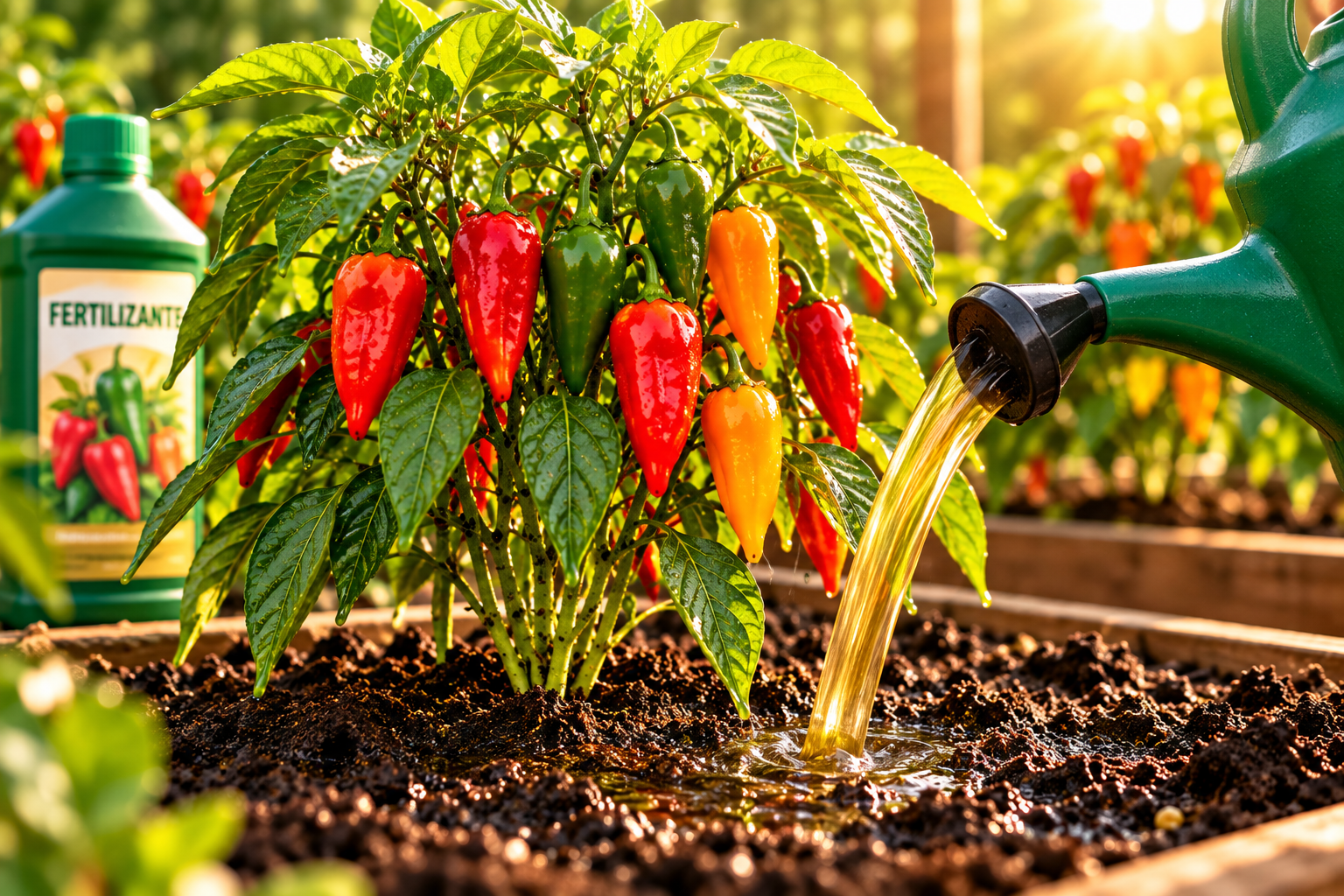 Fertilización durante floración y producción de chiles