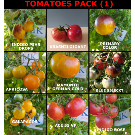 Tomates ,9 variedades,90 semillas (pack 1)