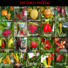 SUPER HOT 10+++ , 20 chiles mas picantes del mundo,200 semillas, pack(16)