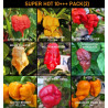 SUPER HOT 10+++ , 9 chiles mas picantes del mundo,90 semillas, pack(2)
