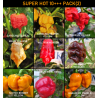 SUPER HOT 10+++ , 9 chiles mas picantes del mundo,90 semillas, pack(2)